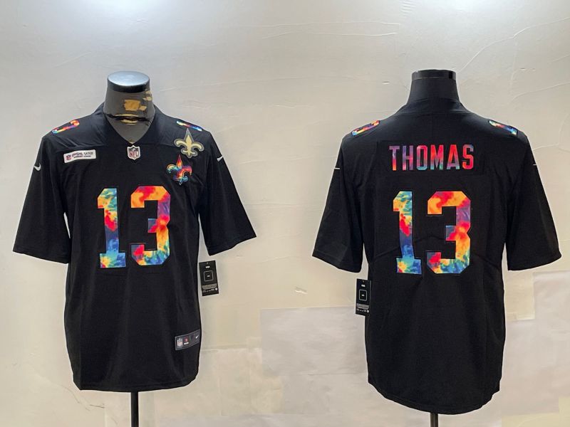 Men New Orleans Saints #13 Thomas Black rainbow 2024 Nike Limited NFL Jersey style 5